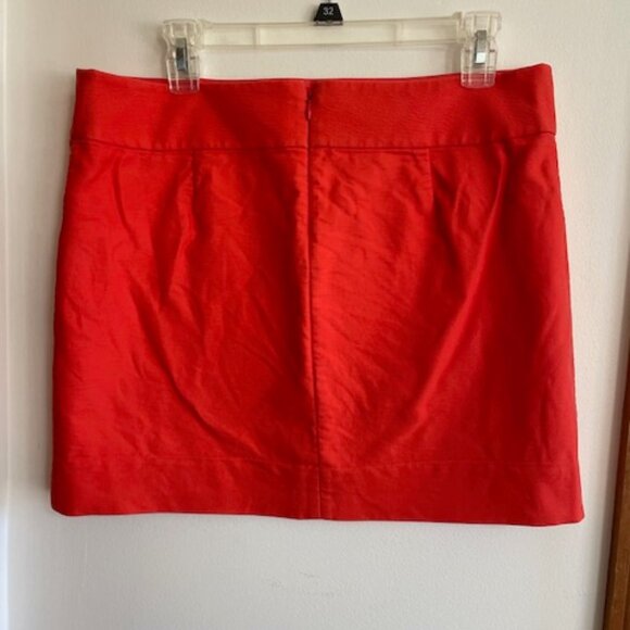 J. CREW Orange Double Serge Cotton Mini A Line Skirt 10 - Picture 6 of 13
